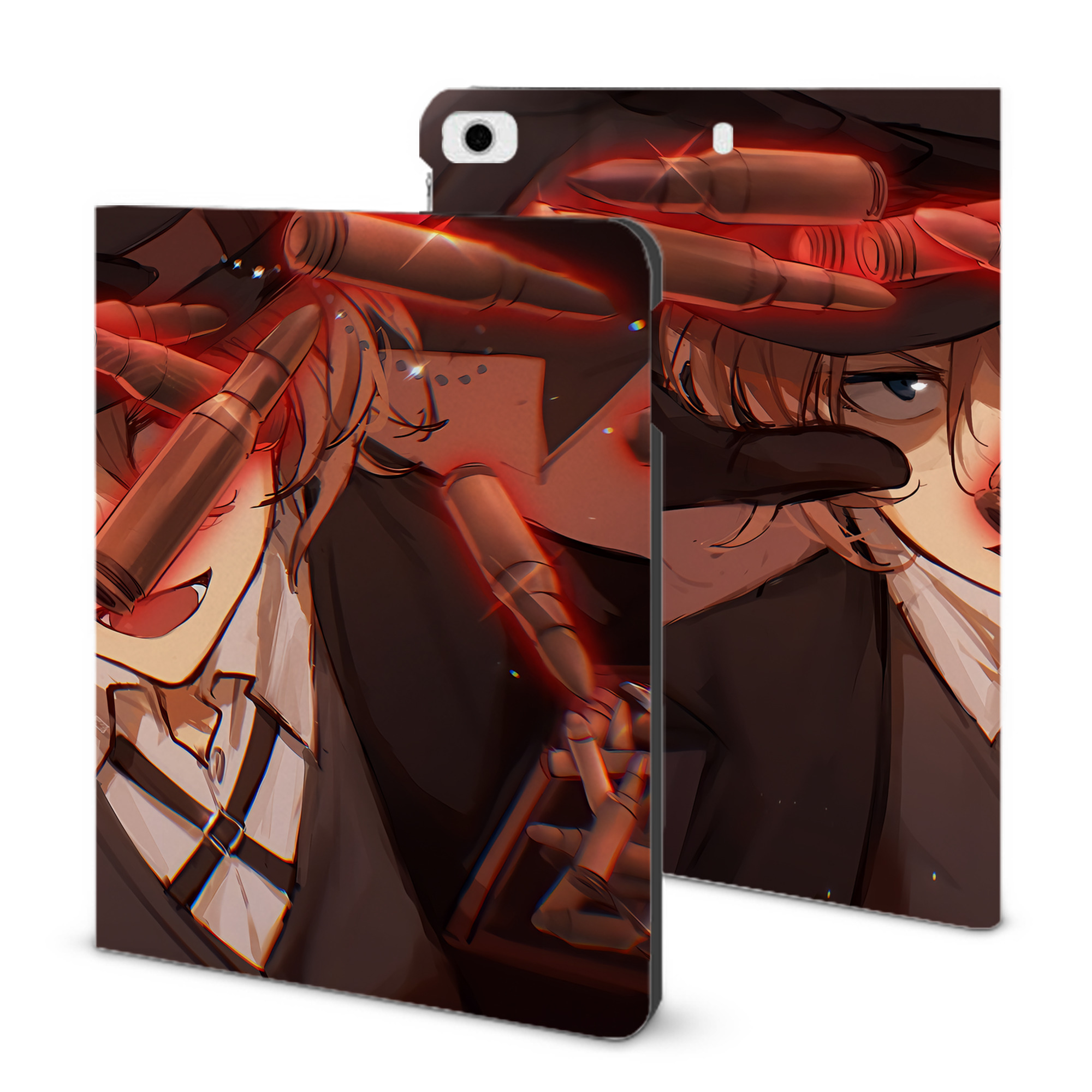 （画像用） 文豪ストレイドッグス Bungo Stray Dogs IPad ケース ブック型 PUレザー TPU 耐衝撃 軽量 薄型 ペン収納なし 全面保護 IPad 各モデル対応